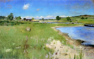  Island Oil Painting - Shinnecock Hills from Canoe Place Long Island William Merritt Chase